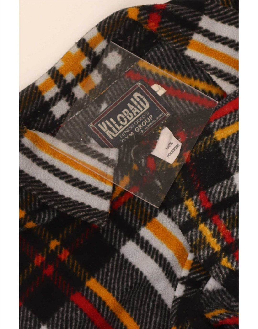 Chemise polaire homme vintage grand polyester à carreaux multicolore