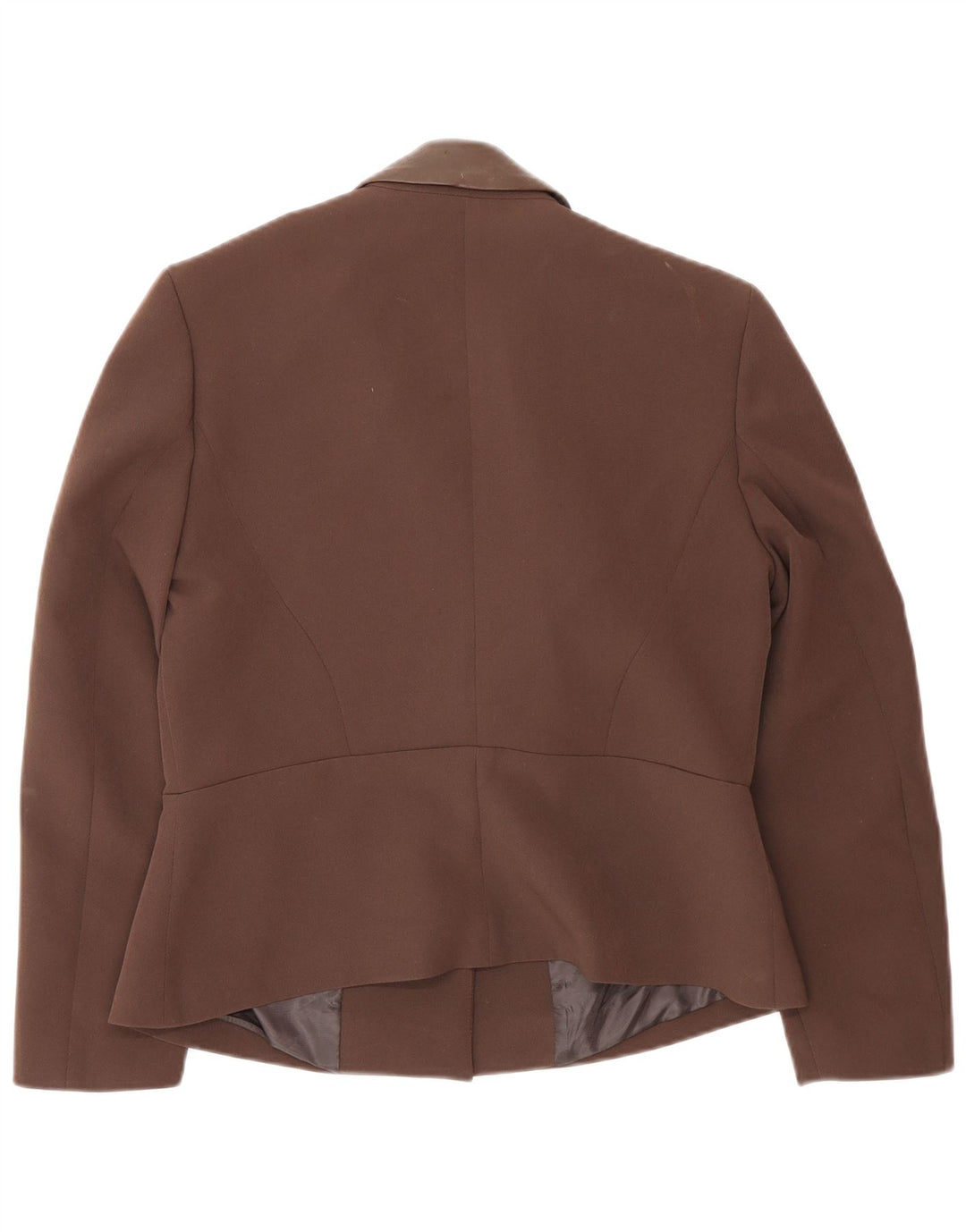 Veste Blazer Femme Vintage IT 46 Grand Marron Colorblock Polyester