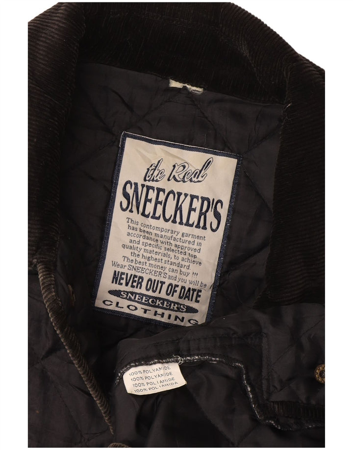 Veste matelassée femme vintage UK 14 Grand Polyamide Bleu Marine