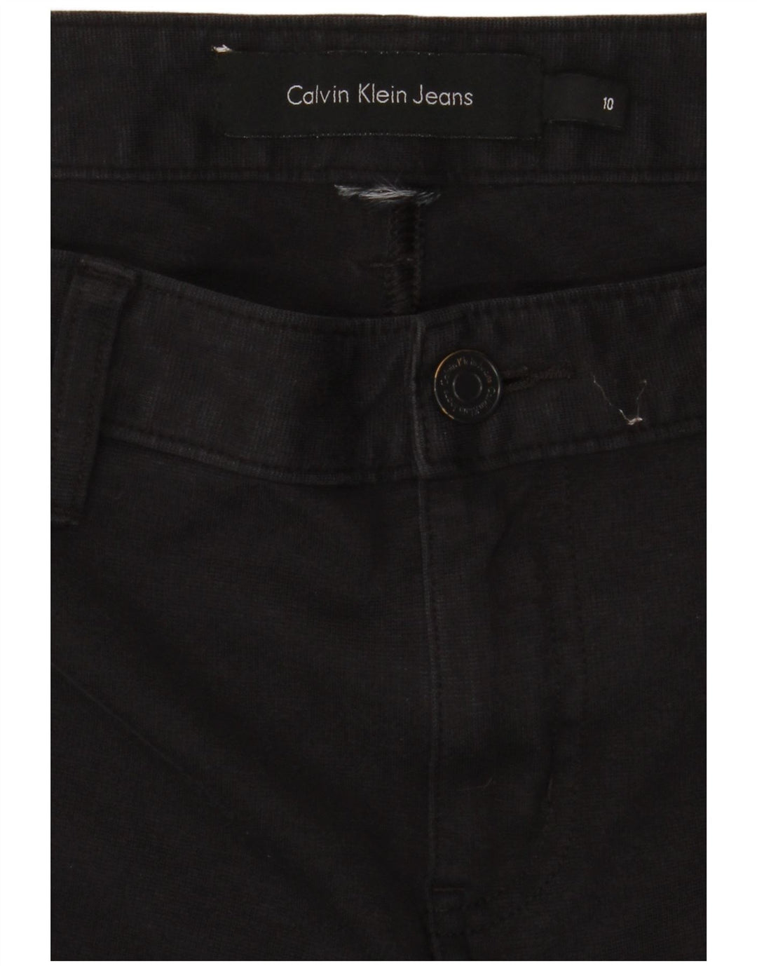 CALVIN KLEIN Pantalon décontracté droit pour femme US 10 Medium W30 L28 Noir