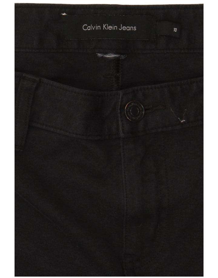 CALVIN KLEIN Pantalon décontracté droit pour femme US 10 Medium W30 L28 Noir