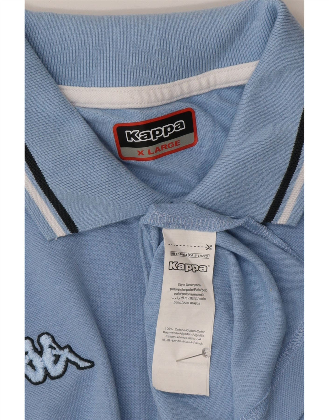 Kappa Polo Homme XL Bleu Coton