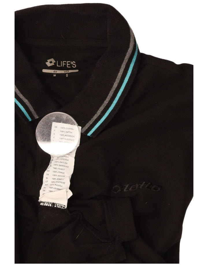 LOTTO Mens Polo Shirt Small Black Cotton