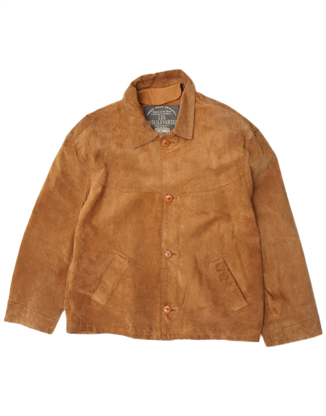 Les Boulevards Veste en Daim Homme IT 50 Grand Cuir Marron