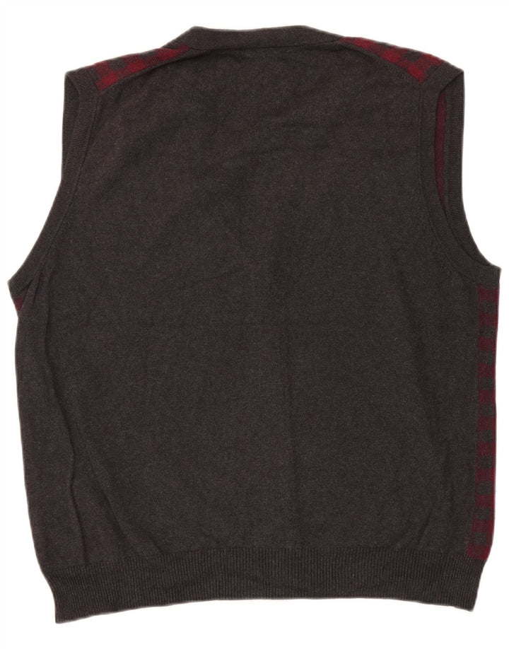 Nautica Cardigan sans manches pour homme en coton vichy gris Taille L