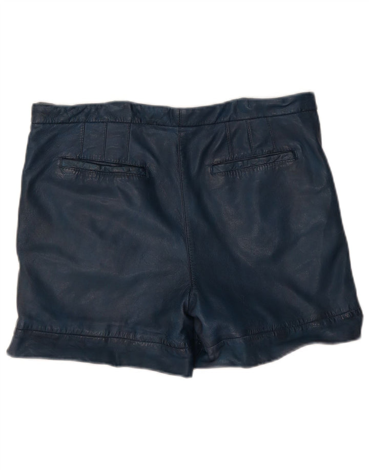 Femme Trussardi Short En Cuir W30 Bleu Marine Moyen |