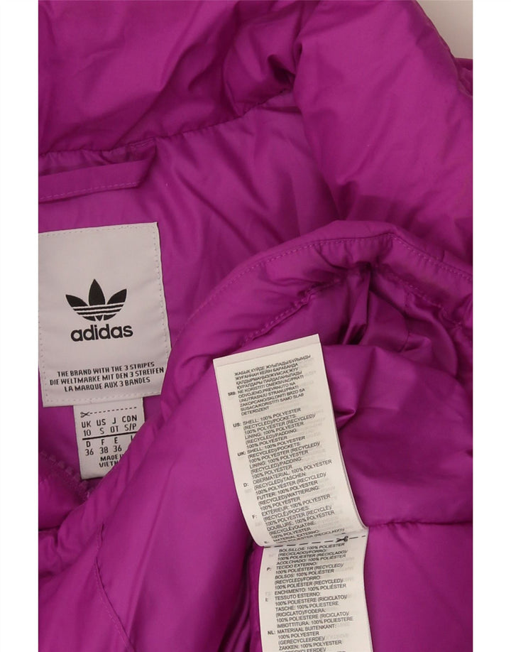 Adidas Veste rembourrée surdimensionnée pour femme UK 10 Petit Violet Polyester