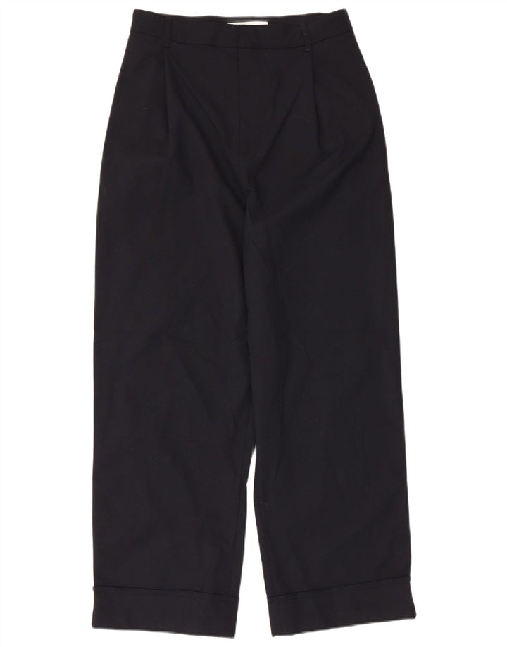 Pantalon Chino Taille Haute Pour Femme ZARA Small W26 L27 Bleu Marine