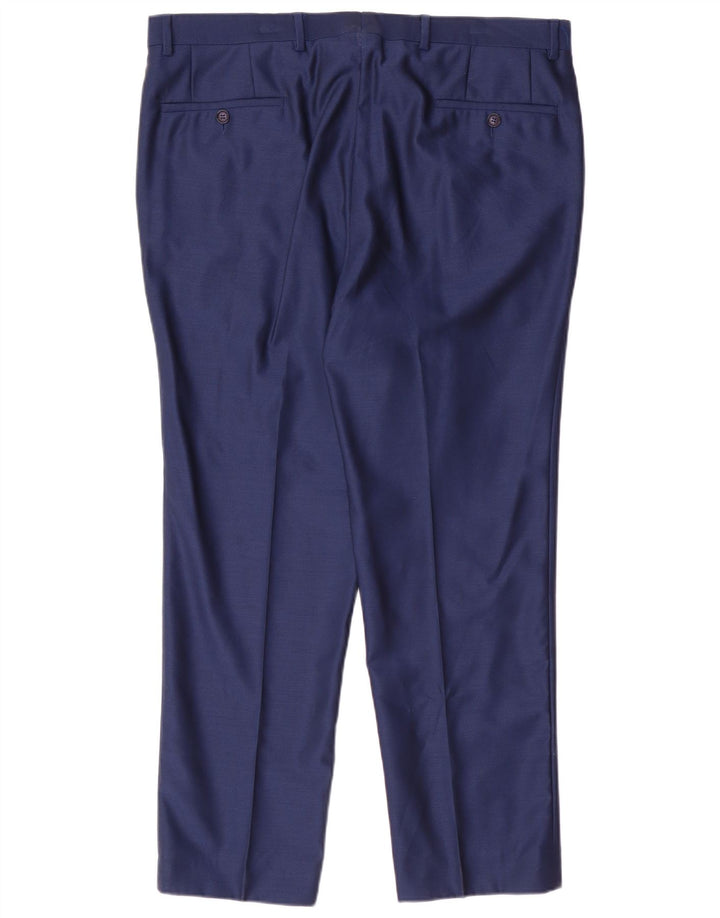 Baumler Costume 2 pièces 2 boutons pour homme IT 52 XL W38 L29 Bleu marine Laine vierge