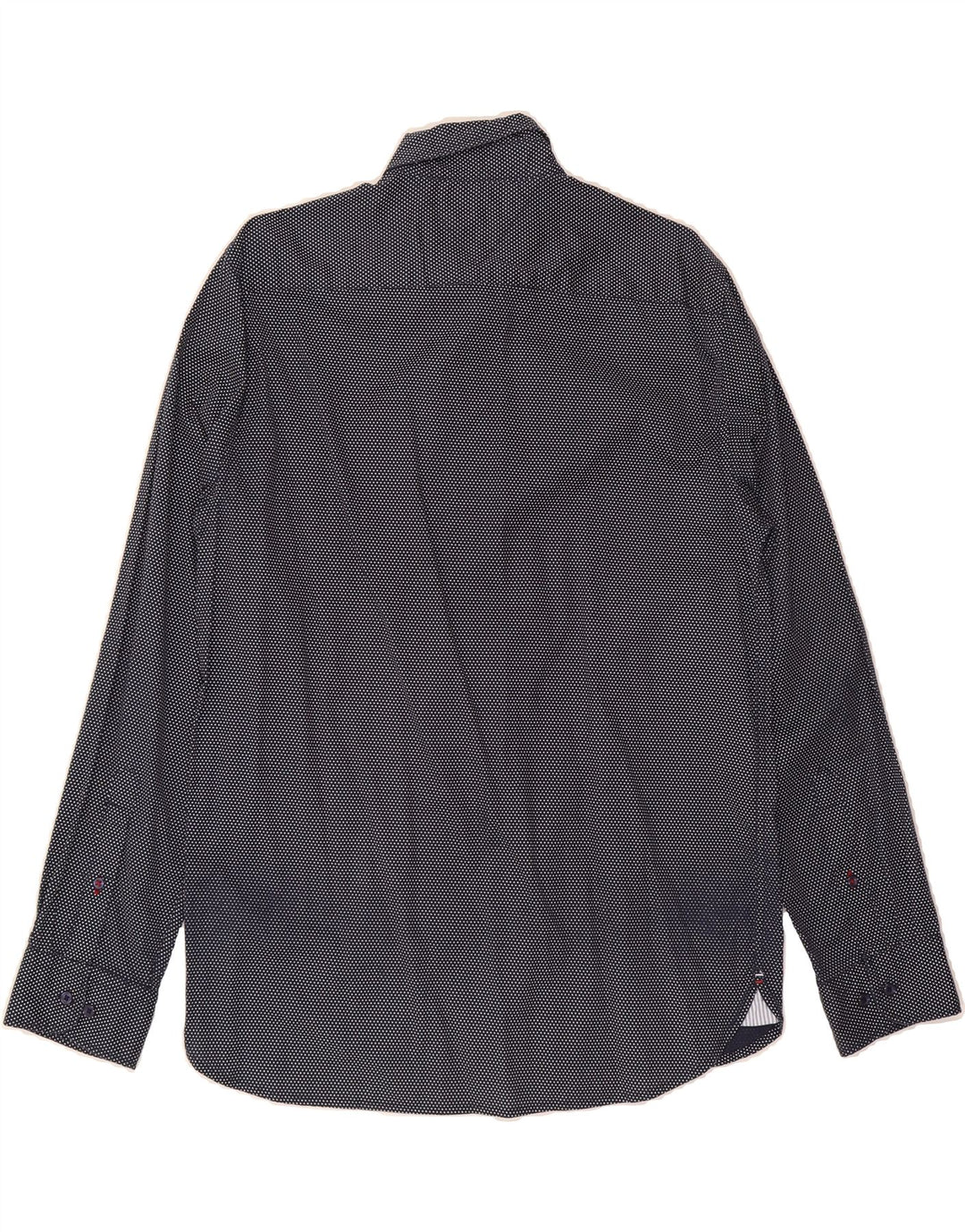 TOMMY HILFIGER Mens Shirt Large Navy Blue Spotted Cotton Vintage Tommy Hilfiger and Second-Hand Tommy Hilfiger from Messina Hembry 