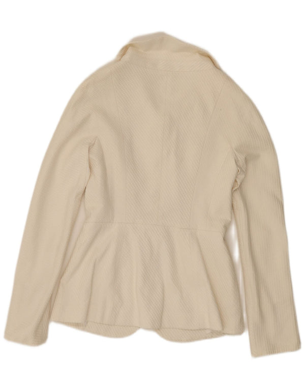 vintage Femmes 4 Bouton Blazer Veste UK 10 Petit Blanc