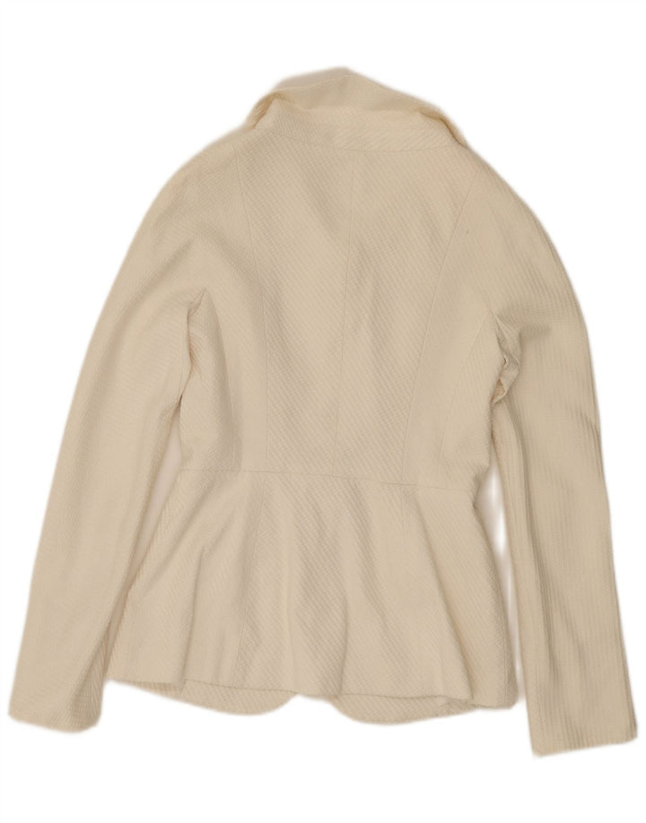vintage Femmes 4 Bouton Blazer Veste UK 10 Petit Blanc