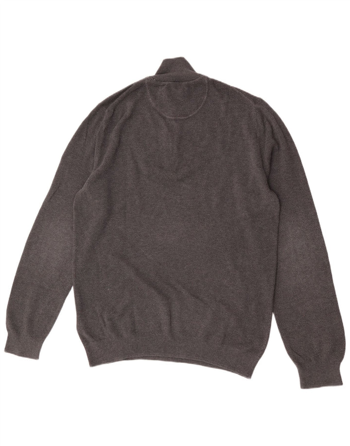 Gant Pull col zippé homme grand gris coton