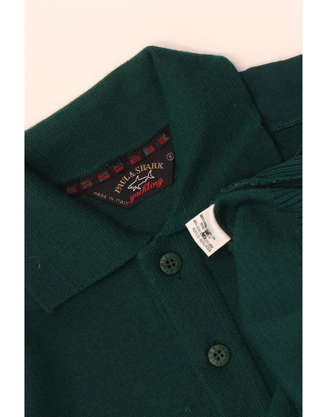 PAUL & SHARK Pull col polo homme petit vert laine