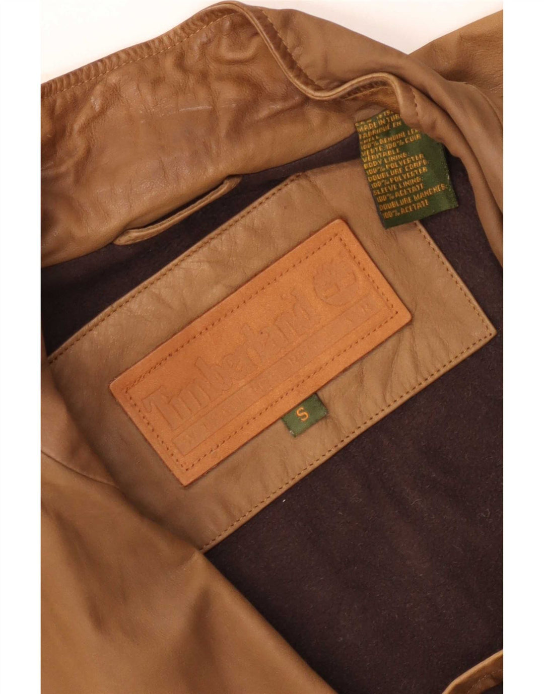 Timberland Veste en cuir pour homme UK 36 Petit Marron