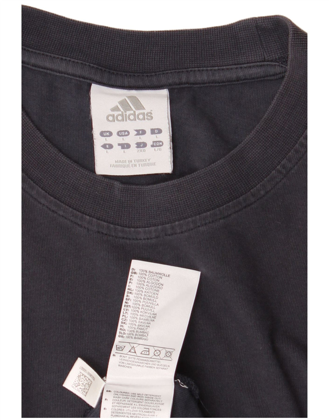 ADIDAS T-shirt graphique pour hommes, grand, en coton bleu marine