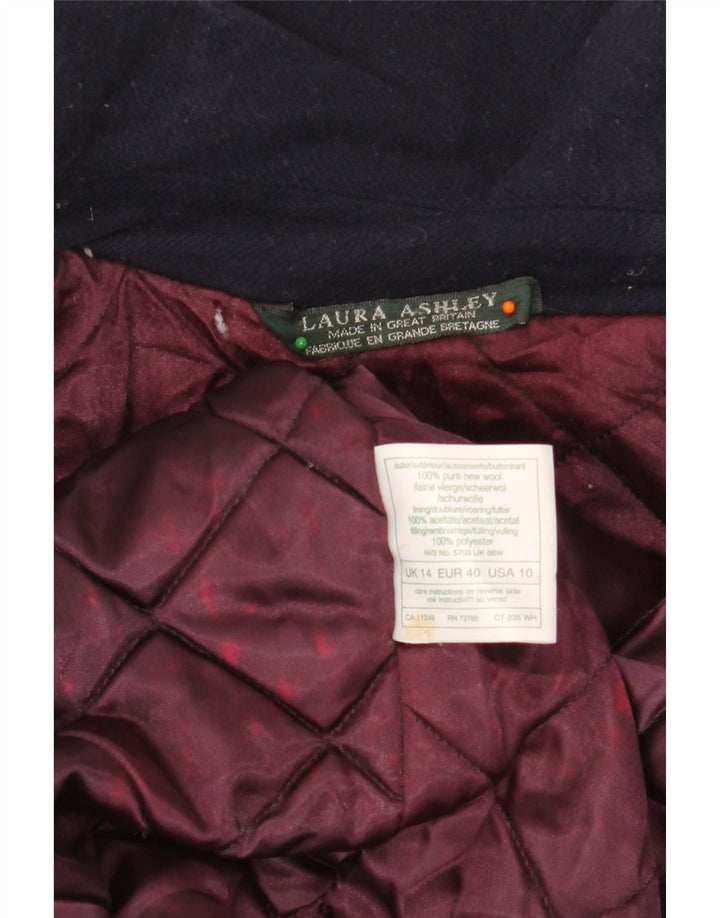 LAURA ASHLEY Duffle-coat à capuche surdimensionné pour femme UK 14 Large Bleu marine