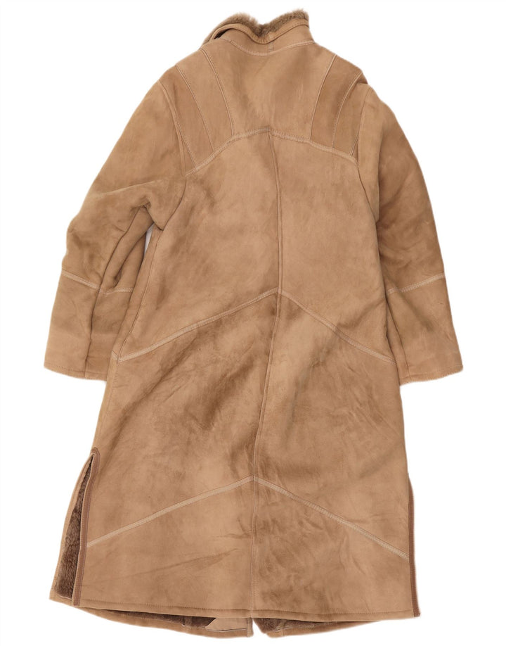 manteau en peau de mouton vintage femme EU 42 Grand Brun