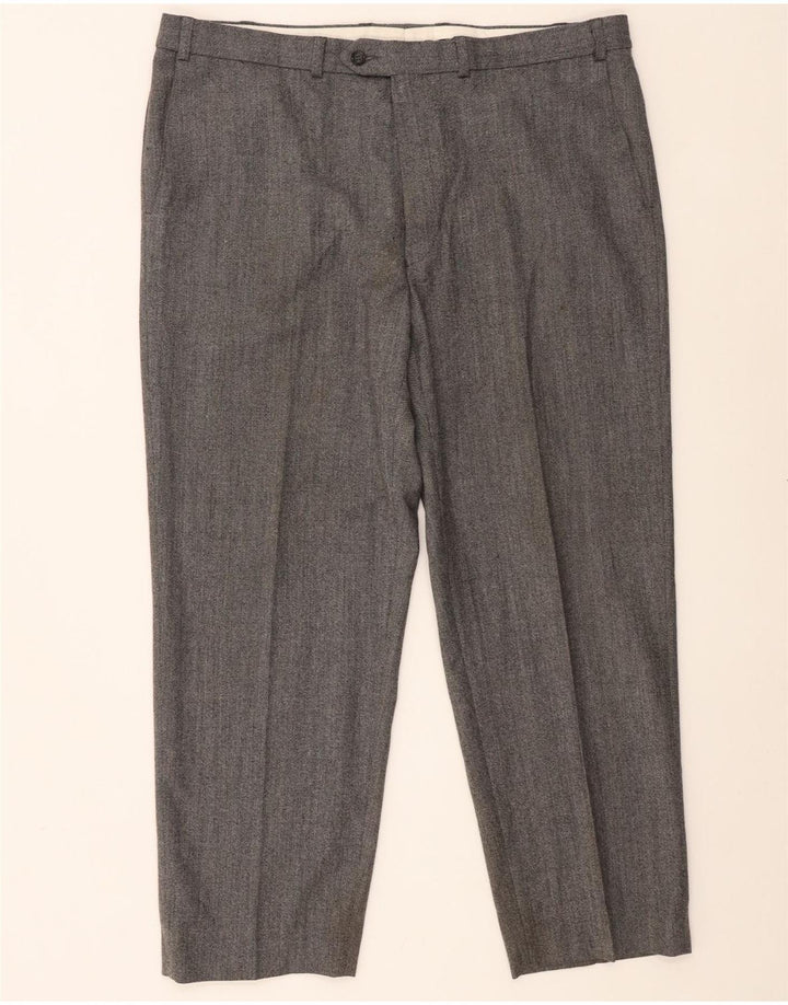 Marks & Spencer Pantalon de Costume Droit St. Michael Homme W40 L29 Gris Laine