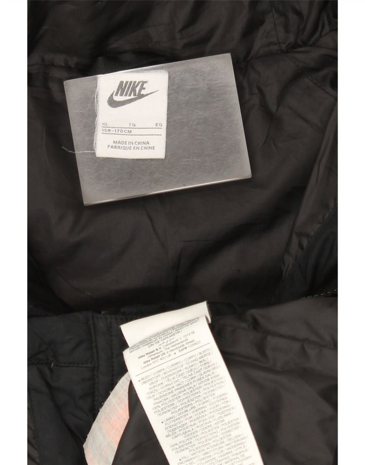 Nike Veste matelassée à capuche pour garçon 13-14 ans XL Noir Colorblock Polyester