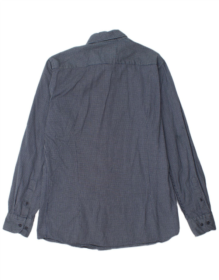 Massimo Dutti Chemise Homme Bleu Marine Moyen Carreaux Coton
