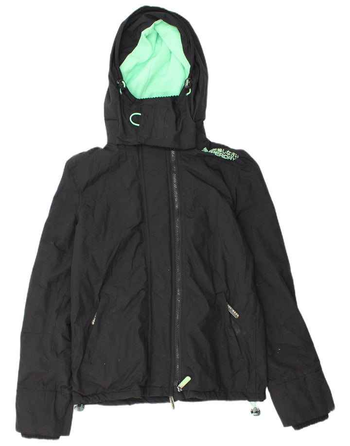 Superdry Veste coupe-vent graphique pour femme UK 10 Small Noir