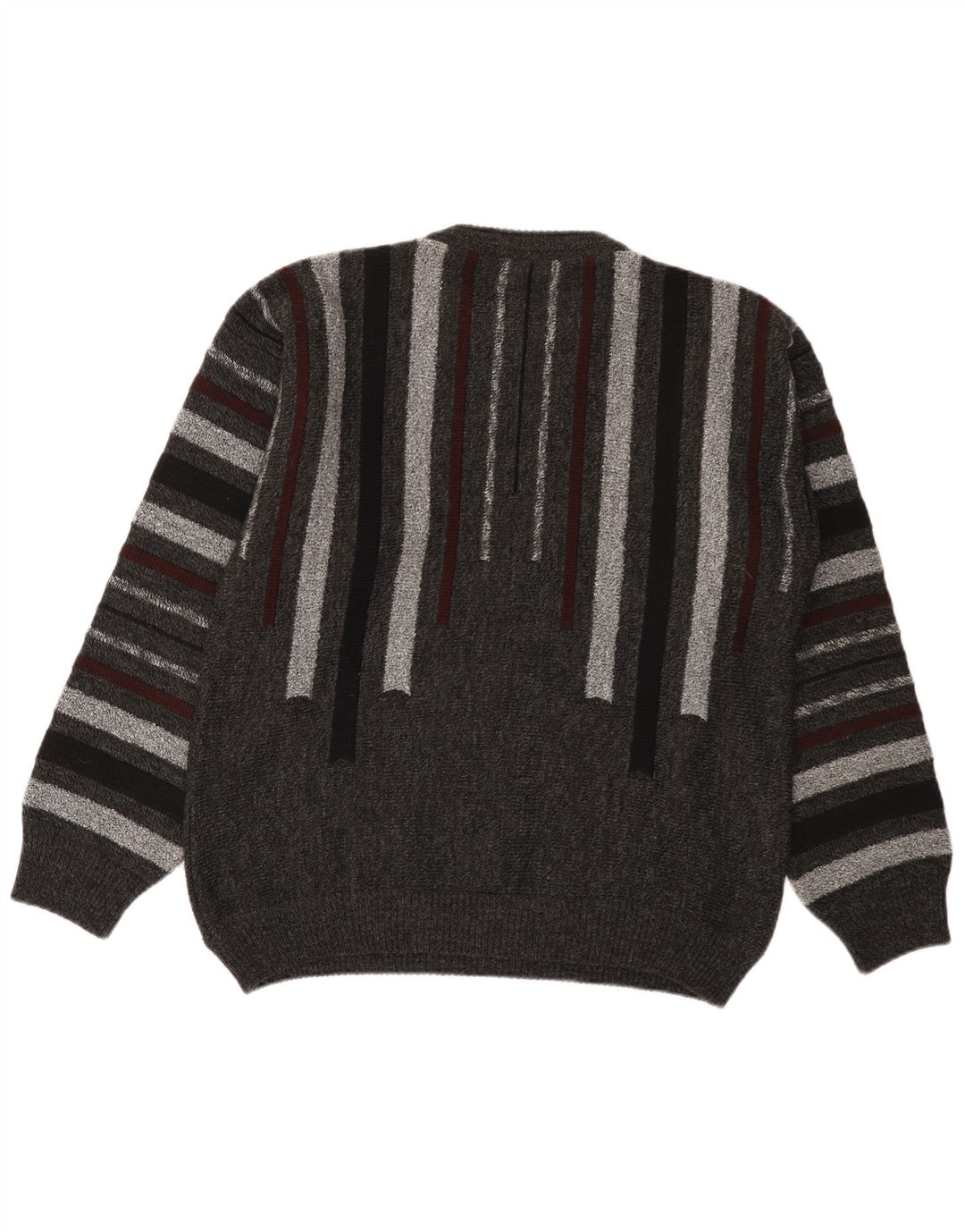 Alessandro Magno Pull Col Rond Homme Gris Moyen Rayé Acrylique
