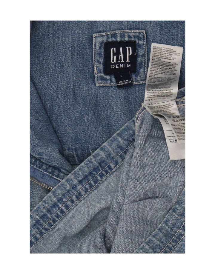 Gap Veste en jean à capuche pour femme UK 16 Large Bleu Coton