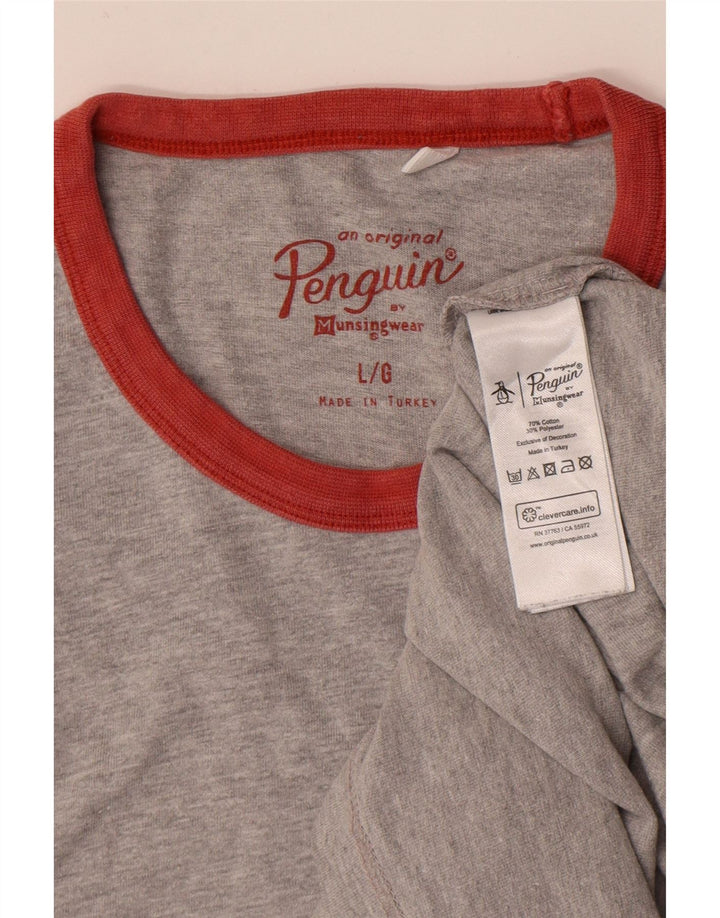 Penguin T-Shirt Homme Haut Large Gris Coton