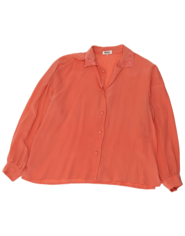 Chemisier chemise femme vintage EU 42 Grande soie rose