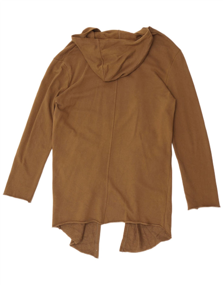 Zara Cardigan à capuche pour homme en coton marron moyen