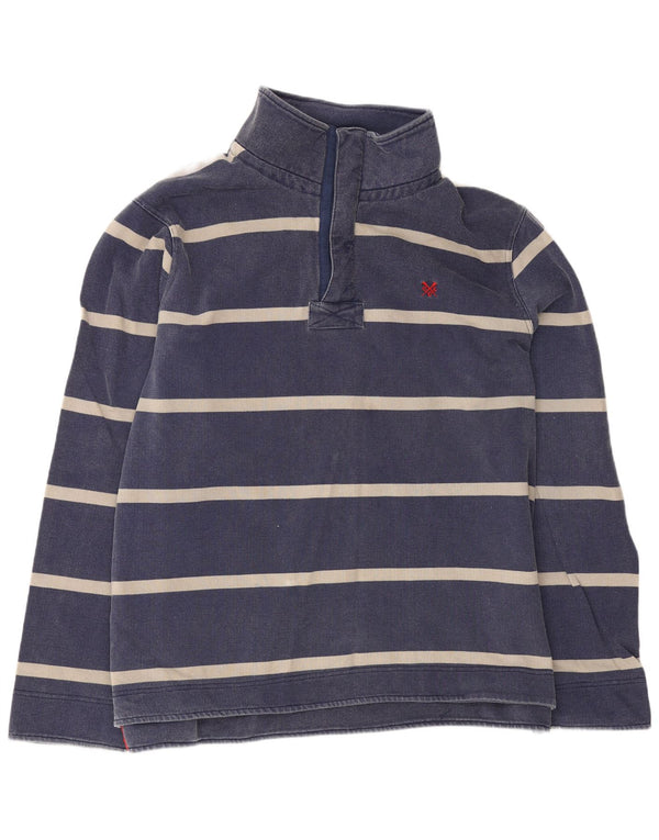 Crew Clothing Sweat-shirt à col zippé pour homme XL en coton rayé bleu marine