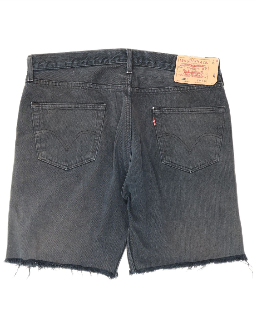 LEVI'S Short en Jean 501 Homme W34 Large Bleu Marine Coton