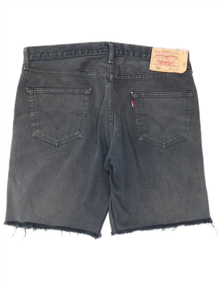 LEVI'S Short en Jean 501 Homme W34 Large Bleu Marine Coton