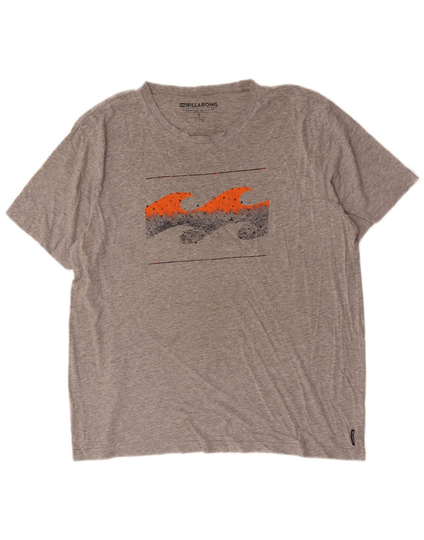 Billabong Homme Core Fit Graphic T-Shirt Top XL Gris Coton