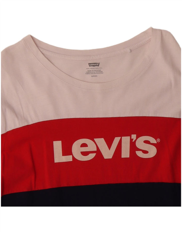 LEVI'S Robe t-shirt surdimensionnée pour femme UK 10 Small Bleu marine Colourblock