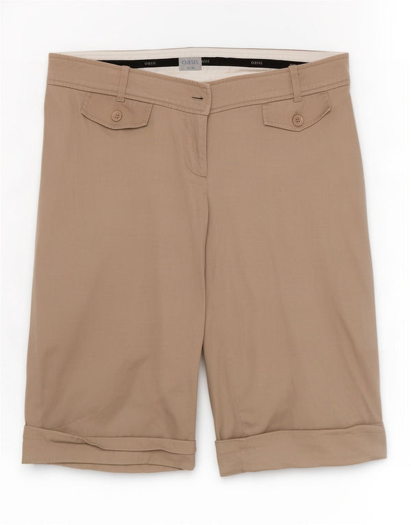 Oasis Short décontracté pour femme UK 14 Large W34 Beige Coton