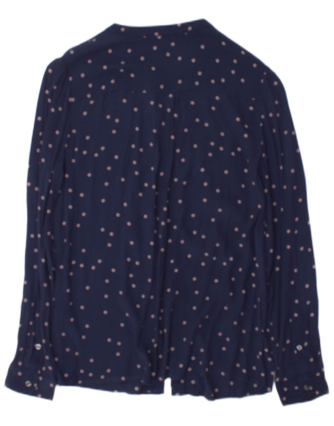 Chemise Boden Femme Chemisier UK 10 Small Bleu Marine Pois Viscose