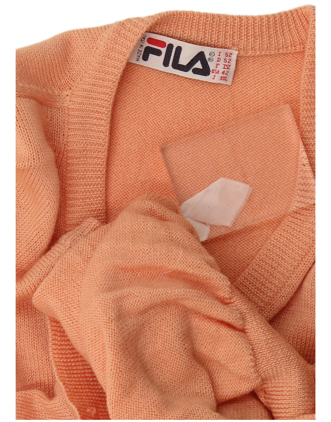 Fila Pull col V pour homme IT 52 Large Orange