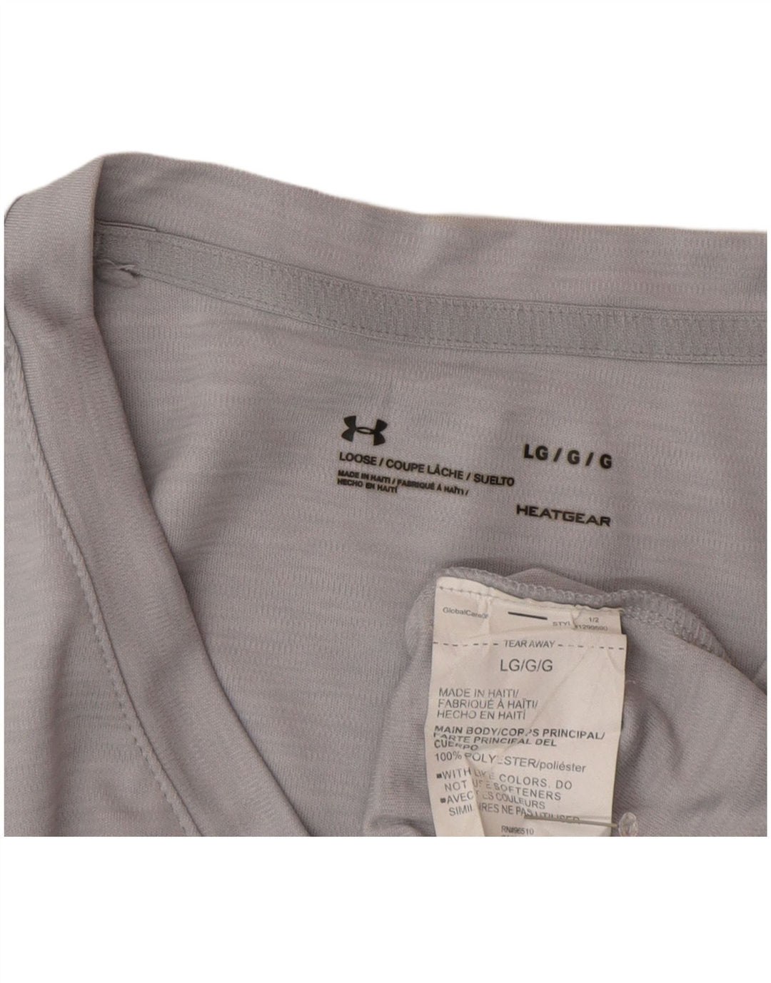 Under Armour T-Shirt Heat Gear Homme Gris Large Polyester