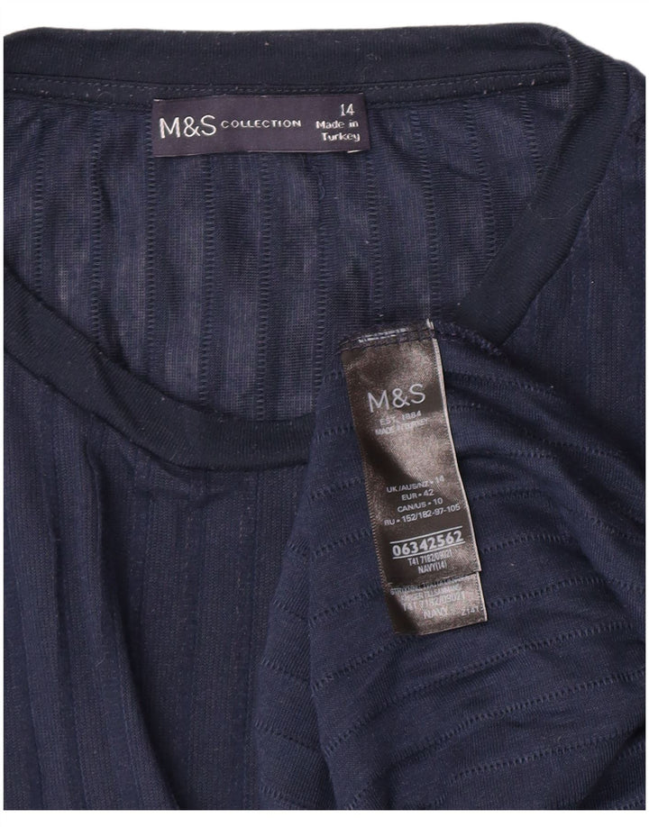 Marks & Spencer Haut surdimensionné à manches longues pour femme UK 14 Large Bleu marine