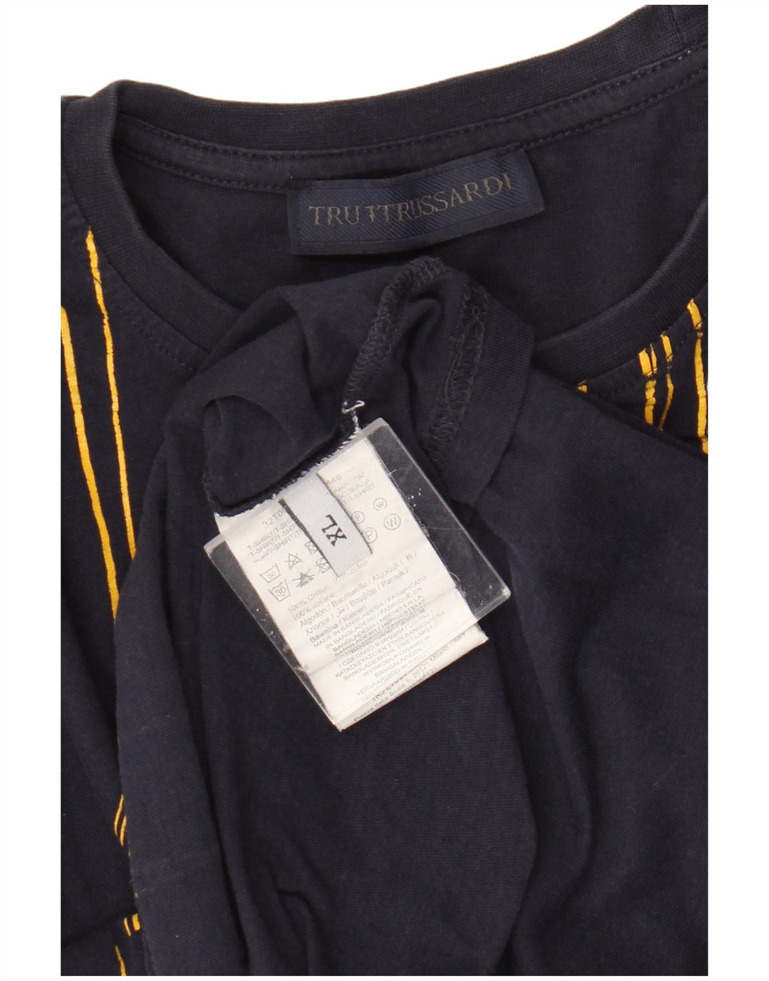 Trussardi T-Shirt Graphique Top XL Bleu Marine Coton