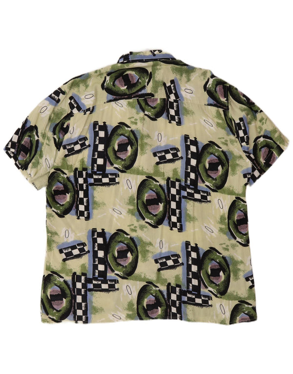 Chemise à manches courtes homme Vintage 2XL Viscose géométrique multicolore