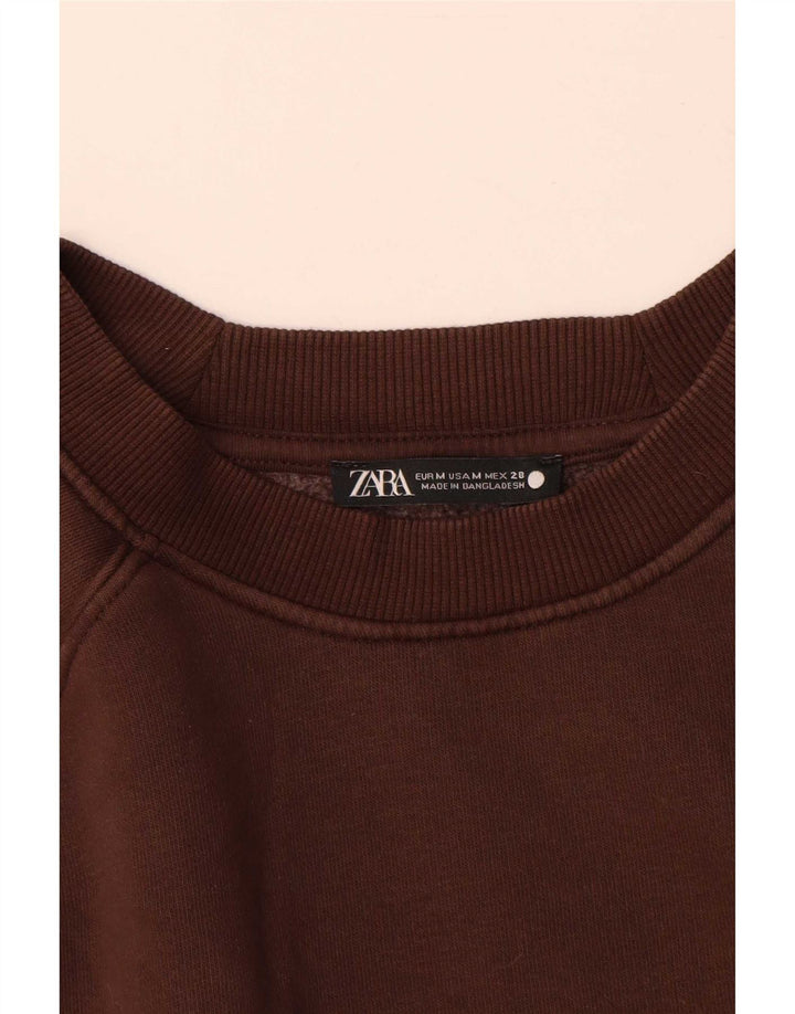Zara Sweat-shirt pour femme UK 14 en coton marron moyen