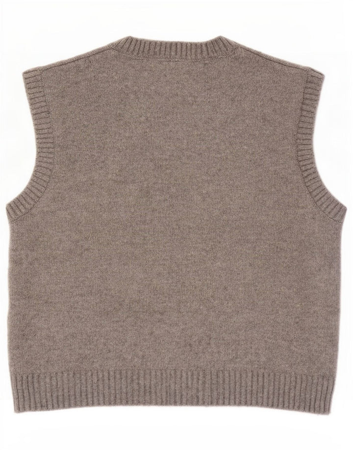 Zara Womens Crop Vest Débardeur UK 14 Gris Moyen Polyester