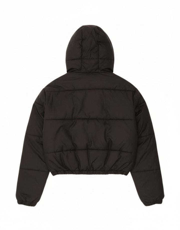 Ellesse Veste matelassée à capuche surdimensionnée pour femme UK 6 XS Noir Polyester