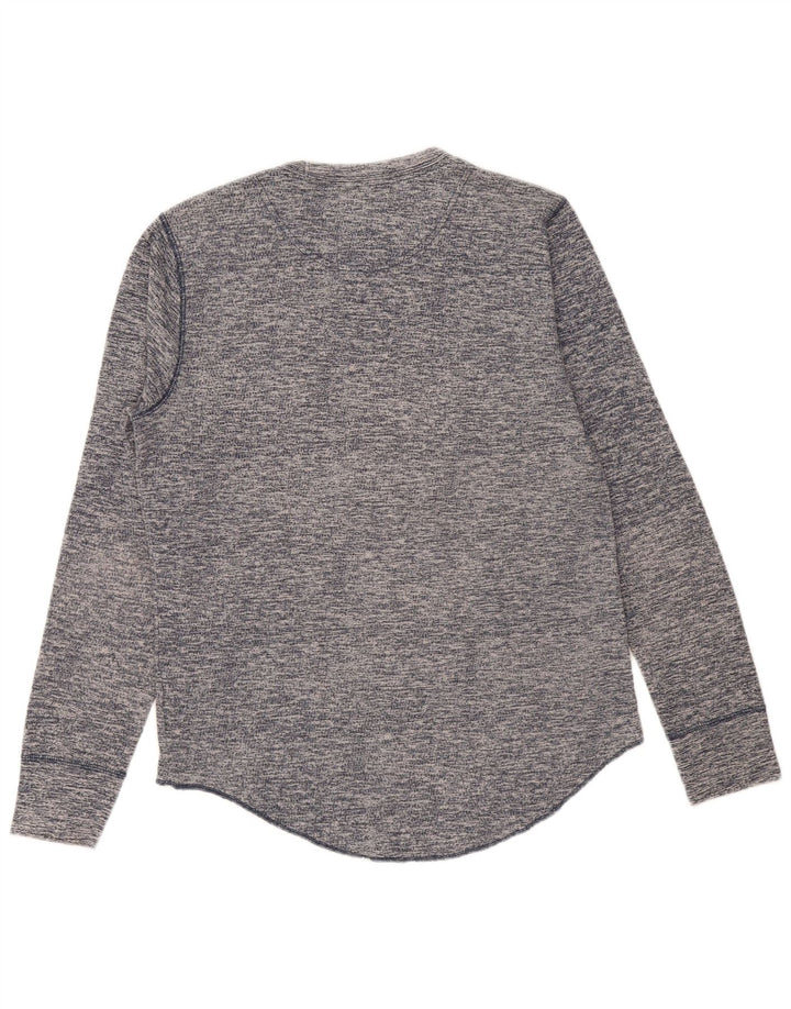 HOLLISTER Haut à manches longues pour homme Bleu marine moyen en coton moucheté