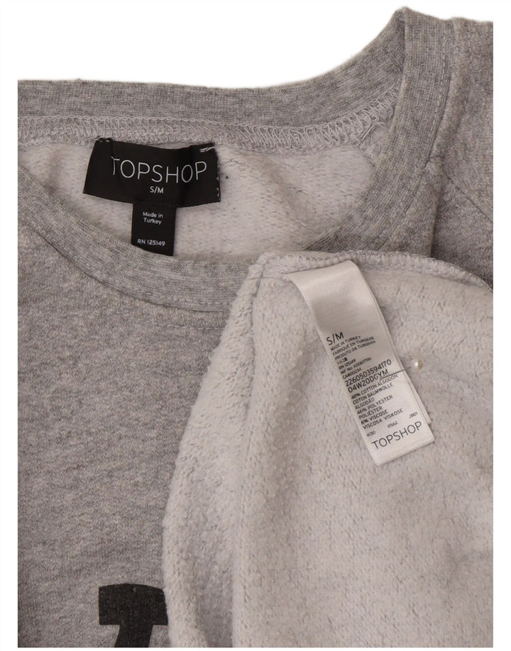 Topshop Sweat-Shirt Graphique Homme Petit Gris Coton