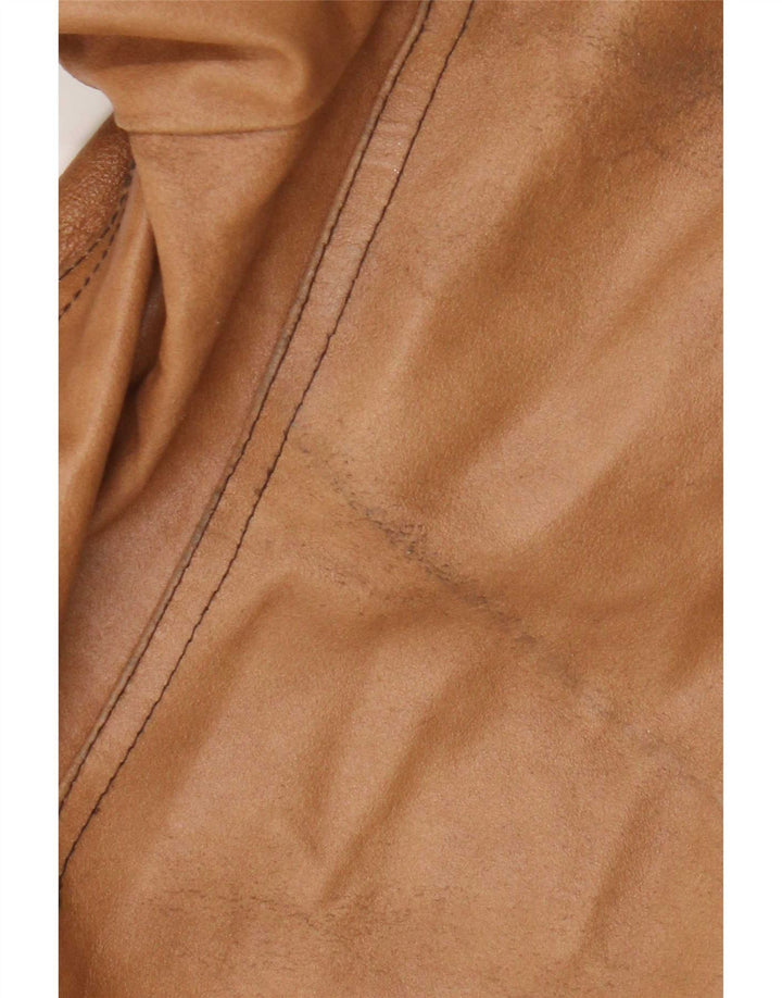 veste en cuir femme vintage UK 18 XL Beige