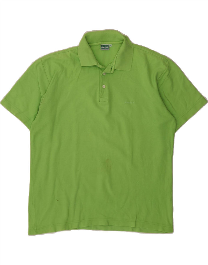 DIADORA Mens Polo Shirt IT 48 Medium Green Cotton Vintage Diadora and Second-Hand Diadora from Messina Hembry 